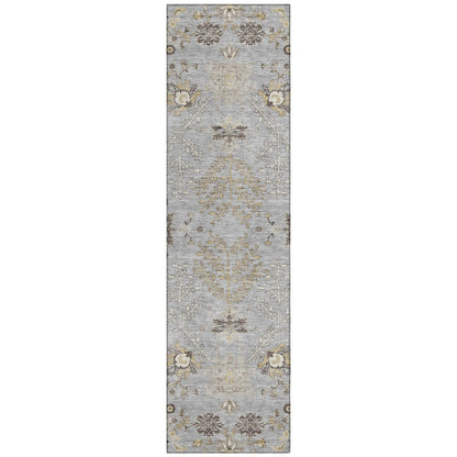 LOOMLAN Rugs Doris Gray Washable Indoor-Outdoor Rug