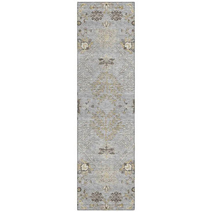 LOOMLAN Rugs Doris Gray Washable Indoor-Outdoor Rug