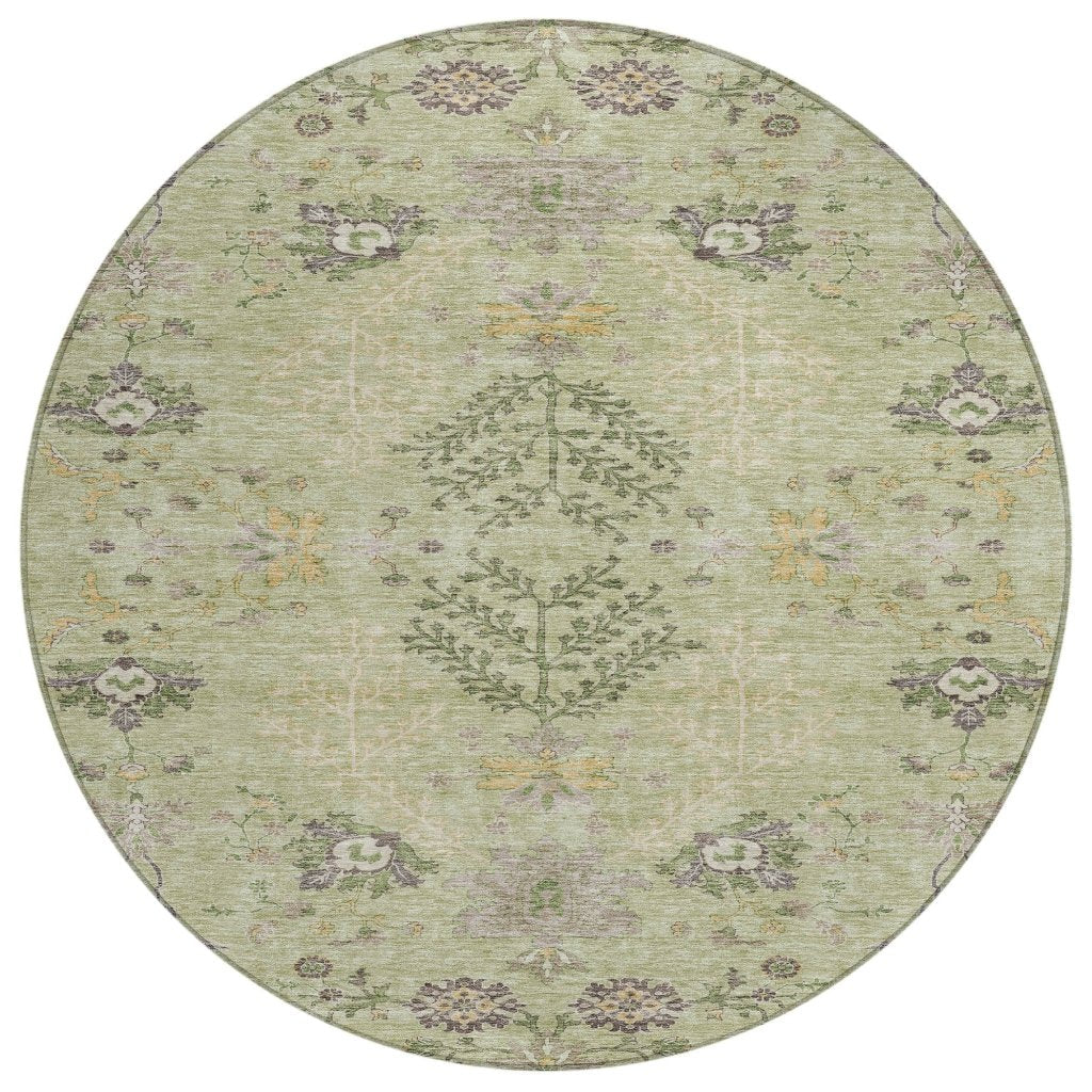 LOOMLAN Rugs Doris Green Washable Indoor-Outdoor Rug