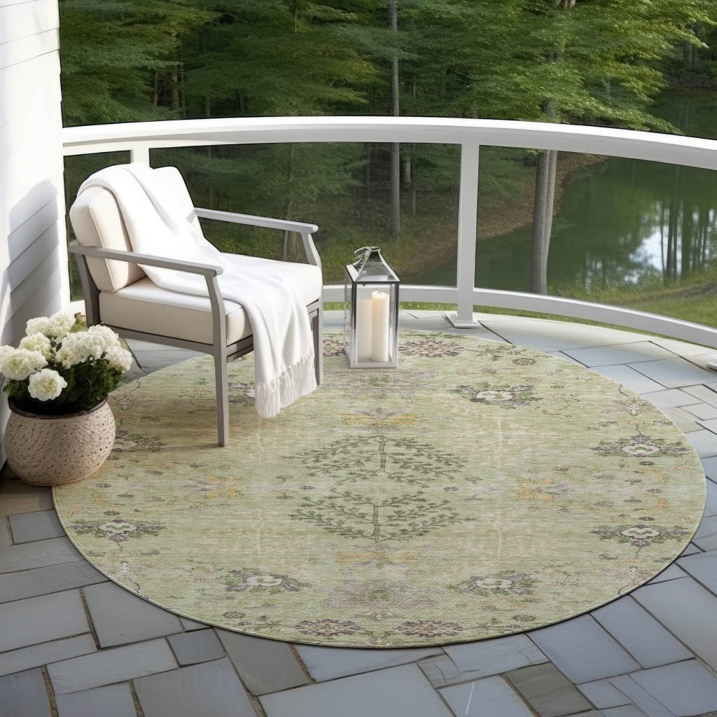 LOOMLAN Rugs Doris Green Washable Indoor-Outdoor Rug