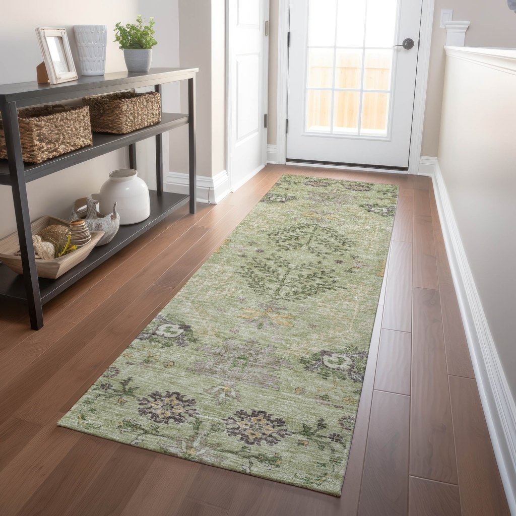 LOOMLAN Rugs Doris Green Washable Indoor-Outdoor Rug