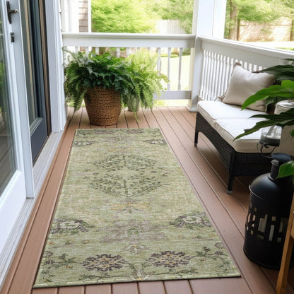 LOOMLAN Rugs Doris Green Washable Indoor-Outdoor Rug