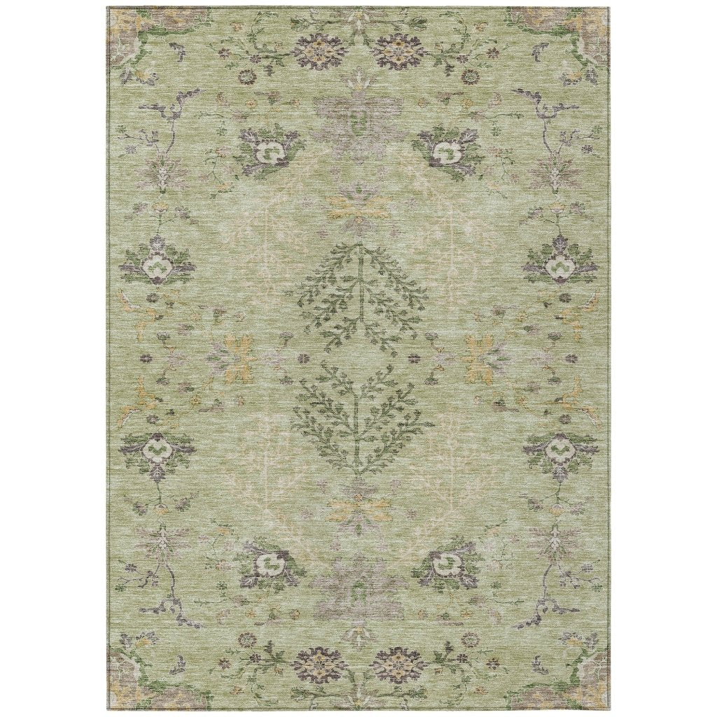 LOOMLAN Rugs Doris Green Washable Indoor-Outdoor Rug