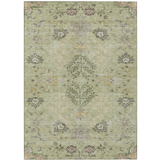 LOOMLAN Rugs Doris Green Washable Indoor-Outdoor Rug