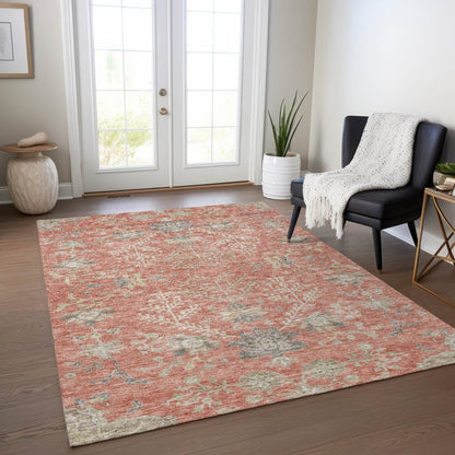LOOMLAN Rugs Doris Orange Washable Indoor-Outdoor Rug
