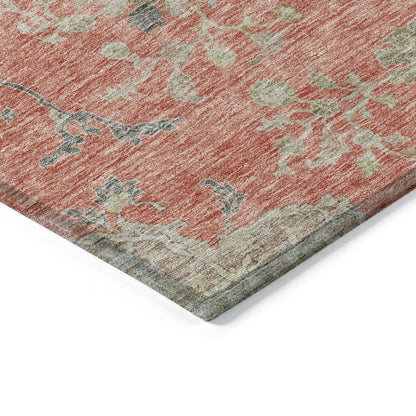 LOOMLAN Rugs Doris Orange Washable Indoor-Outdoor Rug