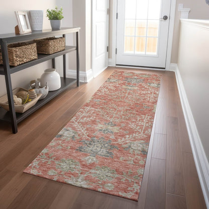 LOOMLAN Rugs Doris Orange Washable Indoor-Outdoor Rug
