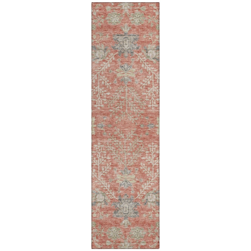 LOOMLAN Rugs Doris Orange Washable Indoor-Outdoor Rug