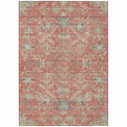 LOOMLAN Rugs Doris Orange Washable Indoor-Outdoor Rug