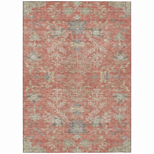 LOOMLAN Rugs Doris Orange Washable Indoor-Outdoor Rug