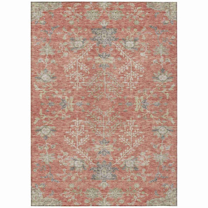 LOOMLAN Rugs Doris Orange Washable Indoor-Outdoor Rug
