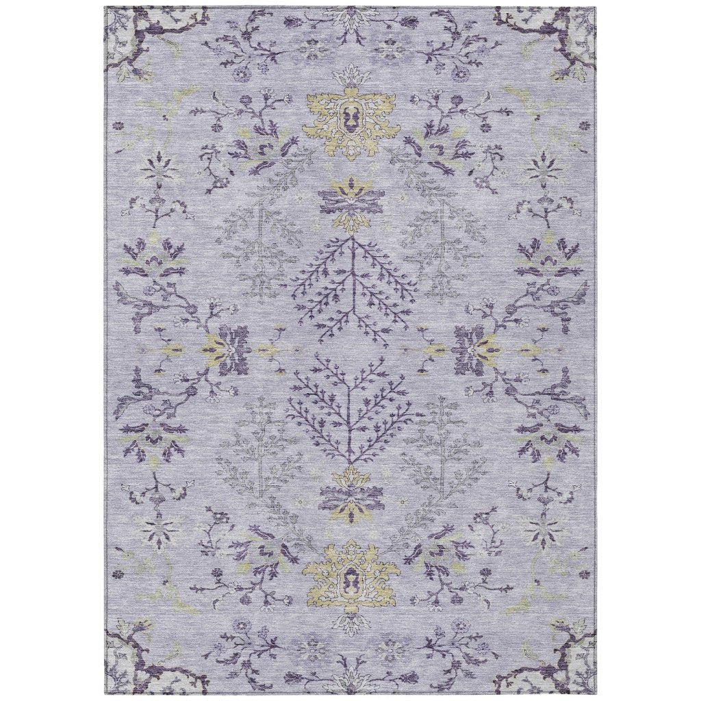 LOOMLAN Rugs Doris Purple Washable Indoor-Outdoor Rug