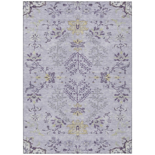 LOOMLAN Rugs Doris Purple Washable Indoor-Outdoor Rug