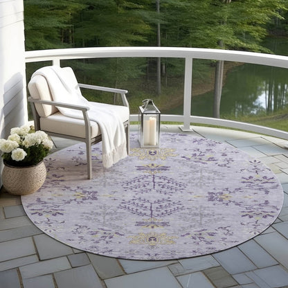 LOOMLAN Rugs Doris Purple Washable Indoor-Outdoor Rug