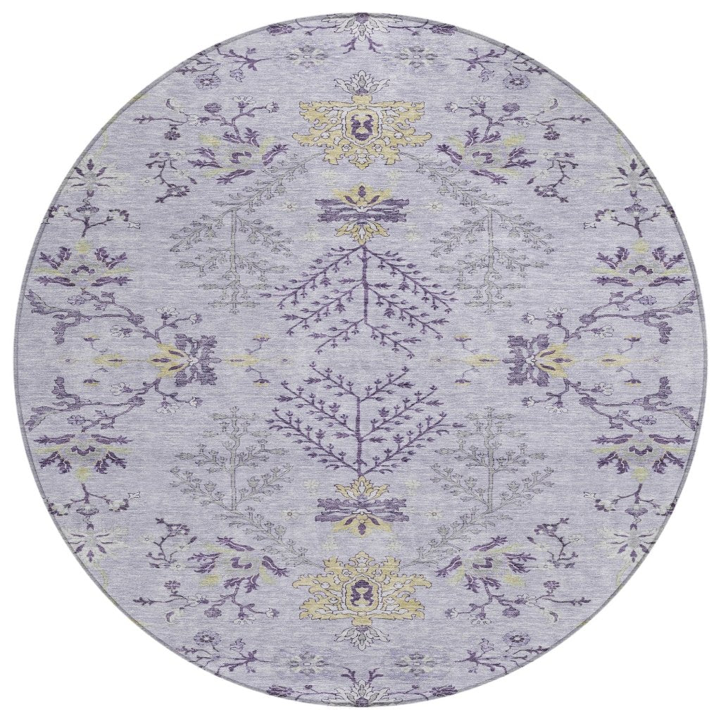 LOOMLAN Rugs Doris Purple Washable Indoor-Outdoor Rug