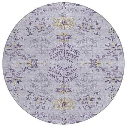 LOOMLAN Rugs Doris Purple Washable Indoor-Outdoor Rug