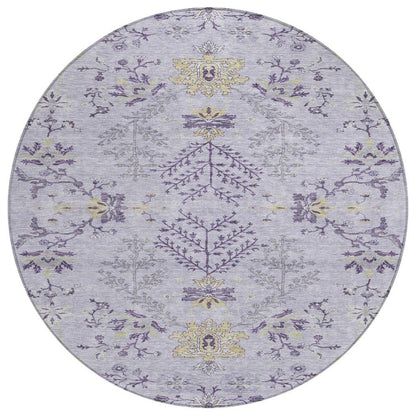 LOOMLAN Rugs Doris Purple Washable Indoor-Outdoor Rug
