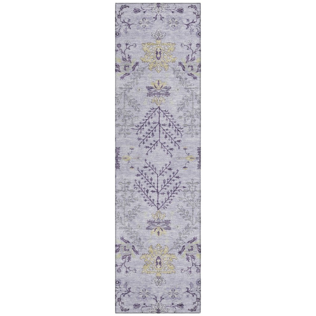 LOOMLAN Rugs Doris Purple Washable Indoor-Outdoor Rug