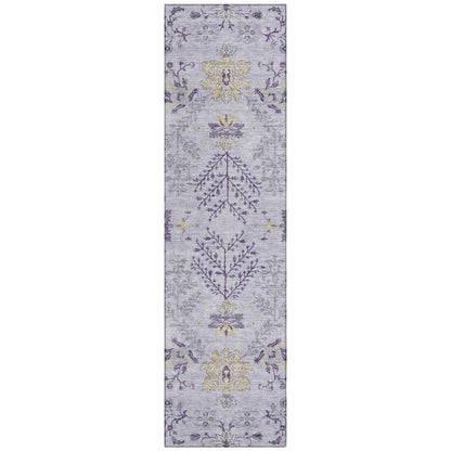 LOOMLAN Rugs Doris Purple Washable Indoor-Outdoor Rug