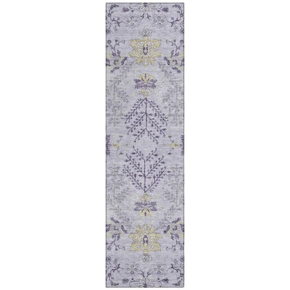 LOOMLAN Rugs Doris Purple Washable Indoor-Outdoor Rug