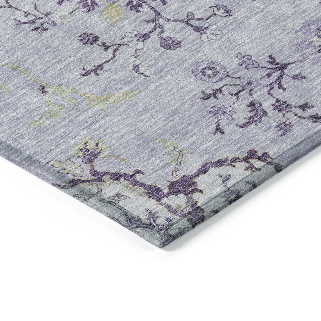 LOOMLAN Rugs Doris Purple Washable Indoor-Outdoor Rug