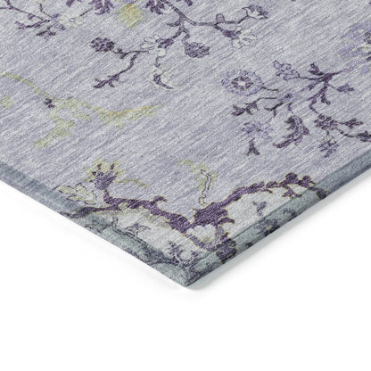 LOOMLAN Rugs Doris Purple Washable Indoor-Outdoor Rug