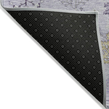 LOOMLAN Rugs Doris Purple Washable Indoor-Outdoor Rug