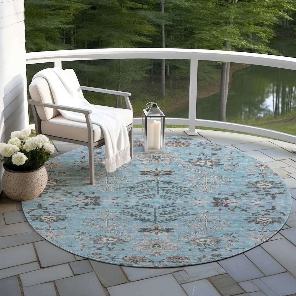 LOOMLAN Rugs Doris Sky Washable Indoor-Outdoor Rug