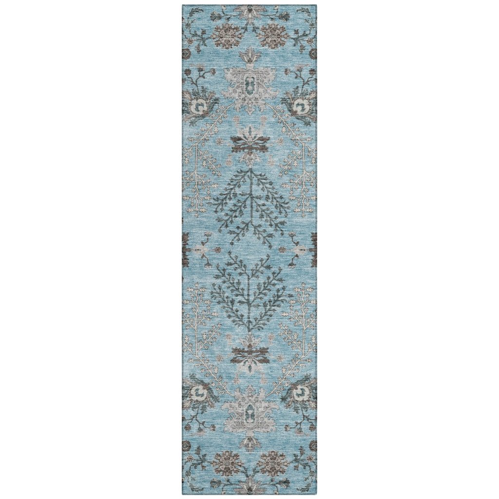 LOOMLAN Rugs Doris Sky Washable Indoor-Outdoor Rug