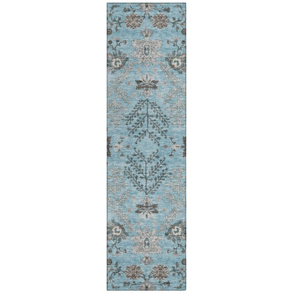 LOOMLAN Rugs Doris Sky Washable Indoor-Outdoor Rug