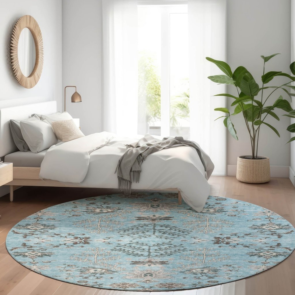 LOOMLAN Rugs Doris Sky Washable Indoor-Outdoor Rug