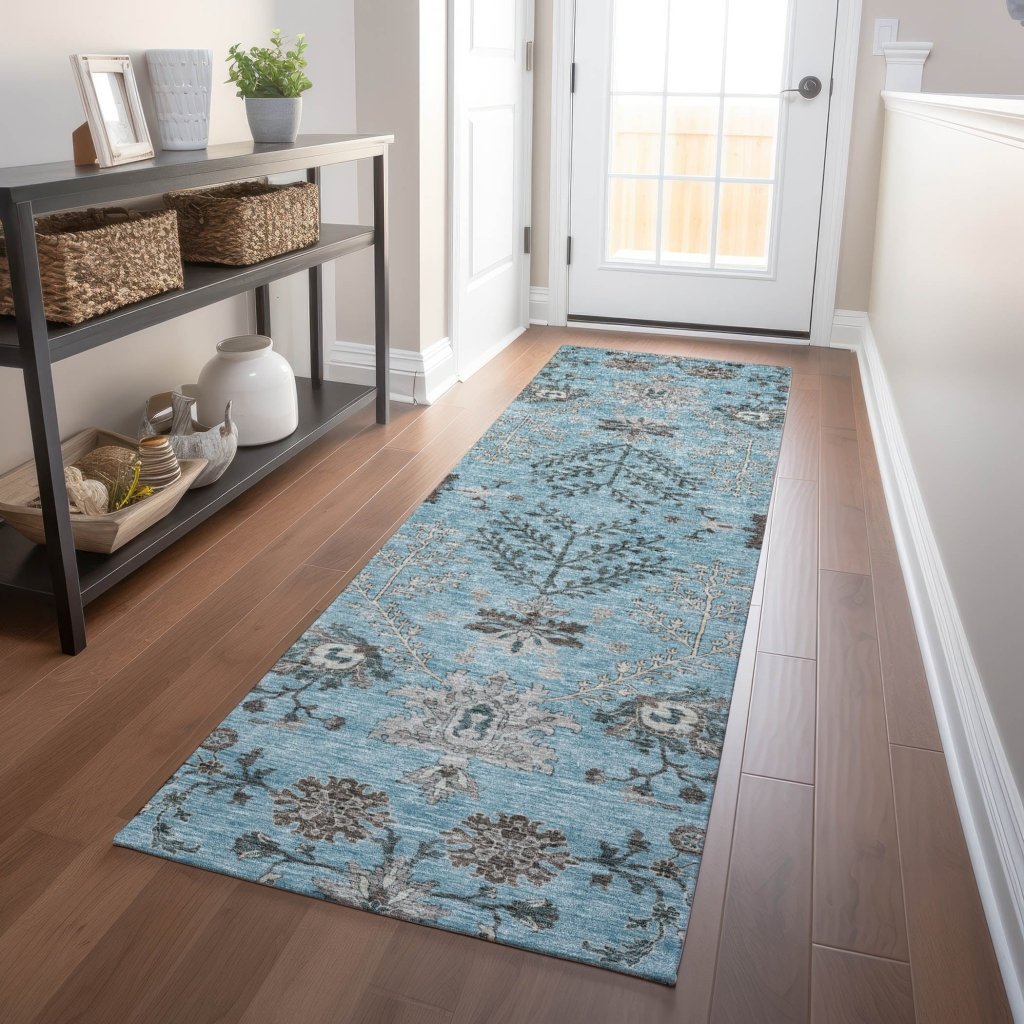 LOOMLAN Rugs Doris Sky Washable Indoor-Outdoor Rug