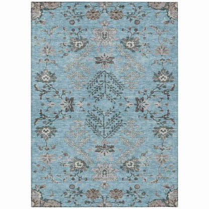 LOOMLAN Rugs Doris Sky Washable Indoor-Outdoor Rug