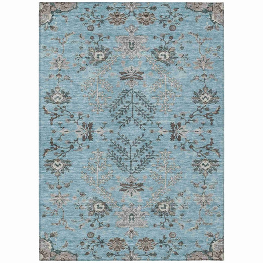 LOOMLAN Rugs Doris Sky Washable Indoor-Outdoor Rug
