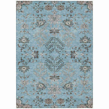 LOOMLAN Rugs Doris Sky Washable Indoor-Outdoor Rug