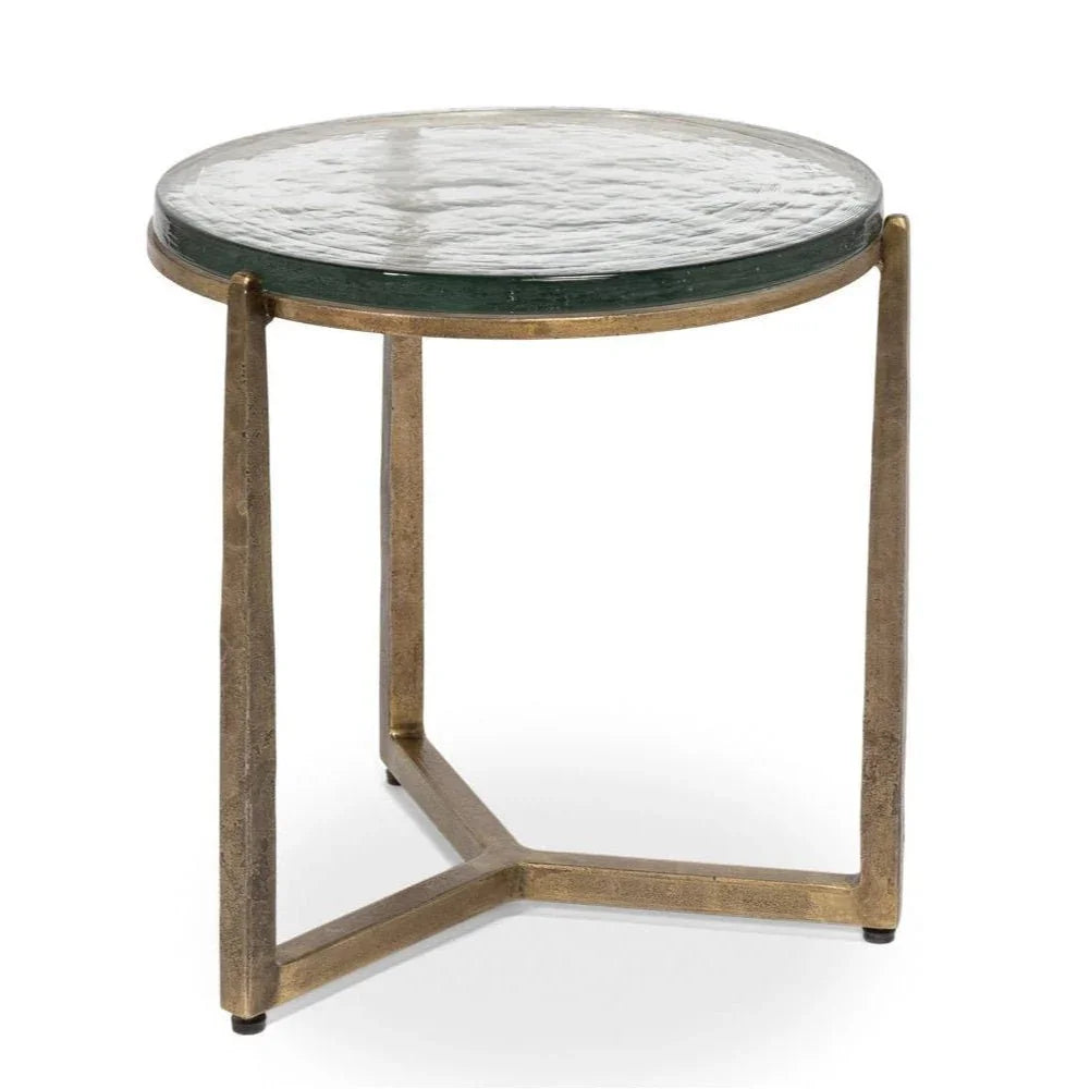 Dorsey Iron Framed Round Side Table