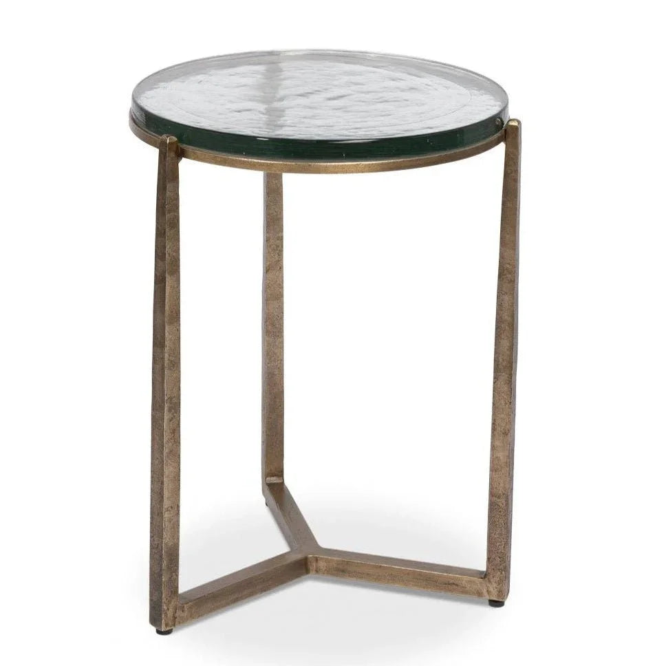 Dorsey Iron Framed Round Side Table