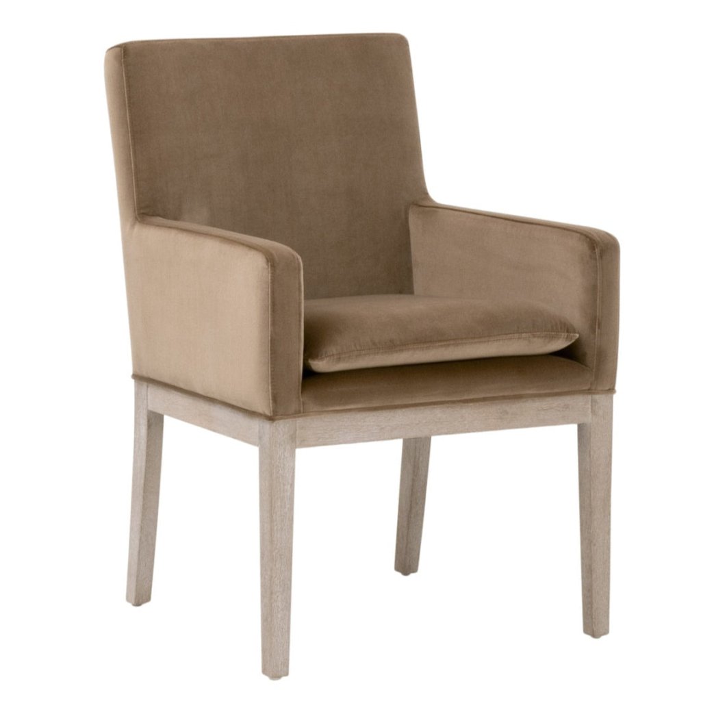 Essentials For Living Drake Cotton Brown Arm Chair