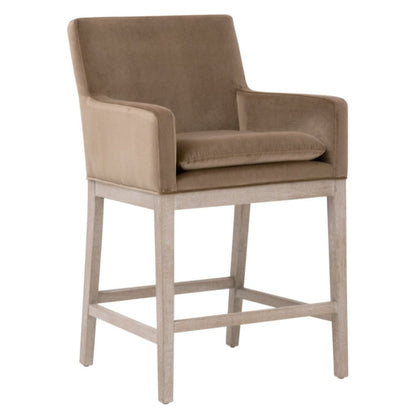 Drake Cotton Brown Counter Stool - LOOMLAN - Essentials For Living - Counter Stools