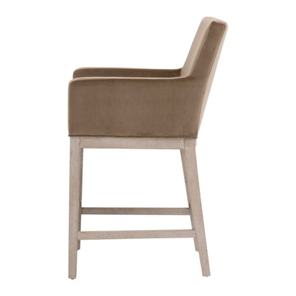 Drake Cotton Brown Counter Stool - LOOMLAN - Essentials For Living - Counter Stools