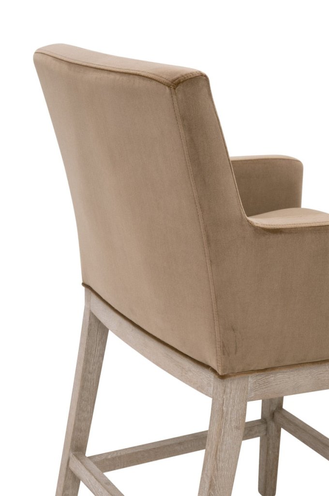 Drake Cotton Brown Counter Stool - LOOMLAN - Essentials For Living - Counter Stools