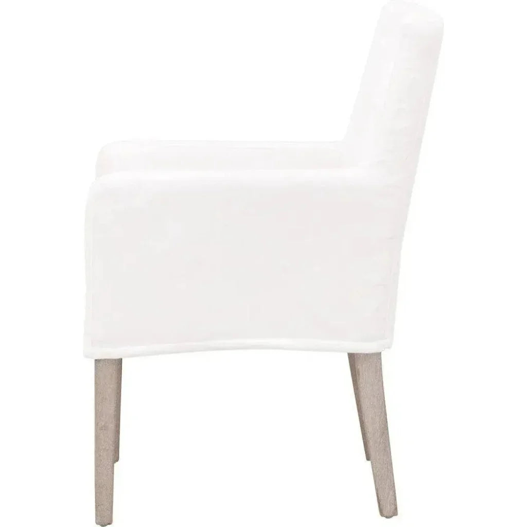 Drake Slipcover Arm Chair LiveSmart White Performance - LOOMLAN - Essentials For Living - Dining Chairs