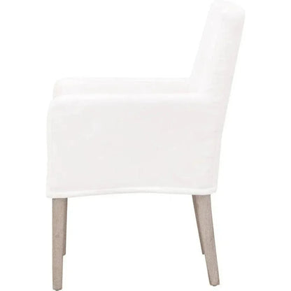 Drake Slipcover Arm Chair LiveSmart White Performance - LOOMLAN - Essentials For Living - Dining Chairs