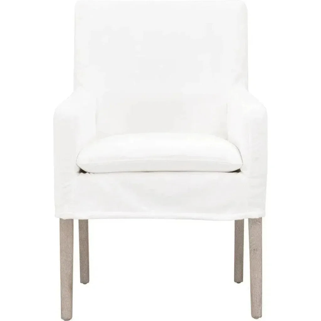 Drake Slipcover Arm Chair LiveSmart White Performance - LOOMLAN - Essentials For Living - Dining Chairs