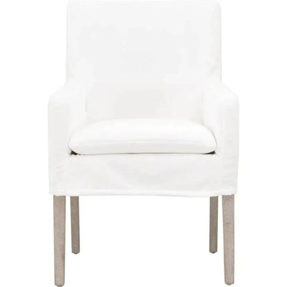 Drake Slipcover Arm Chair LiveSmart White Performance - LOOMLAN - Essentials For Living - Dining Chairs