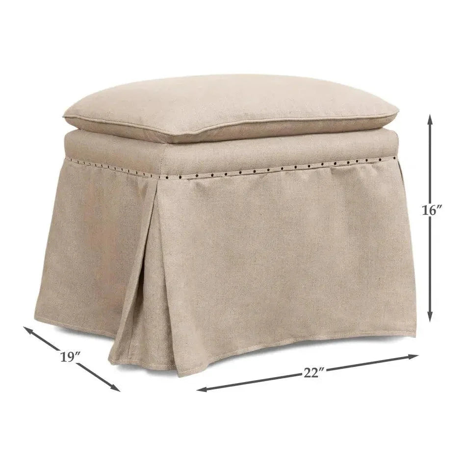 Sarreid Draped Skirted Ottoman (Set of 2)