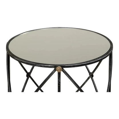Sarreid Drum & Fife Lamp Table Side Table Marble Top