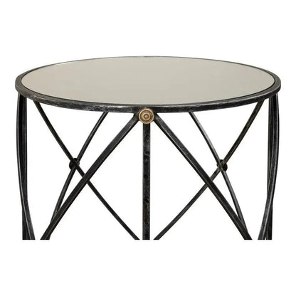 Sarreid Drum & Fife Lamp Table Side Table Marble Top