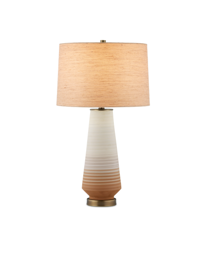 Geologie Porcelain and Metal Beige Table Lamp