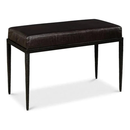 Duke Ridged Iron Bench - LOOMLAN - Sarreid - Bedroom Benches